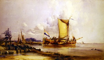 Holenderskie łodzie rybackie autorstwa George the Elder Chambers