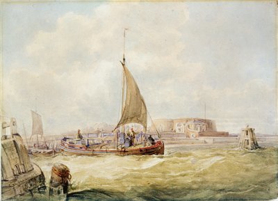 Stary port, Hull (pióro, ołówek, sepia i akwarela na papierze) autorstwa George the Elder Chambers