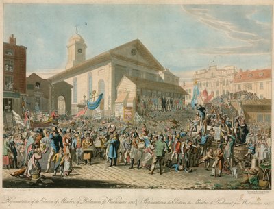Reprezentacja wyborcza członków parlamentu Westminster, 1818 autorstwa George the Elder Scharf
