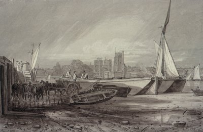 Pałac i kościół Lambeth z Millbank autorstwa George the Younger Barret