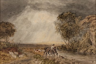 Pejzaż [Powrót do domu], data nieznana (akwarela na papierze) autorstwa George the Younger Barret