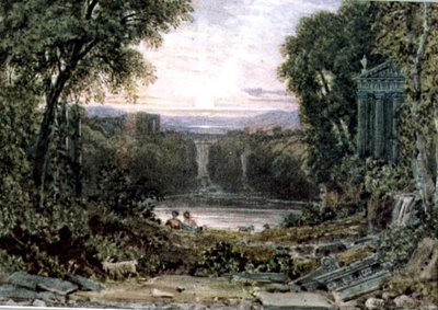 Zachód słońca, Tivoli autorstwa George the Younger Barret