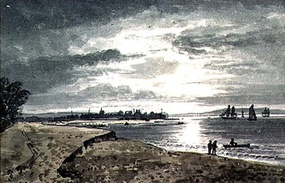 Widok na rzekę Adur z New Shoreham w oddali autorstwa George the Younger Barret