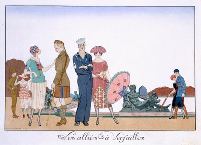 Alianci w Wersalu, grawerowane przez Henri Reidel autorstwa Georges (after) Barbier