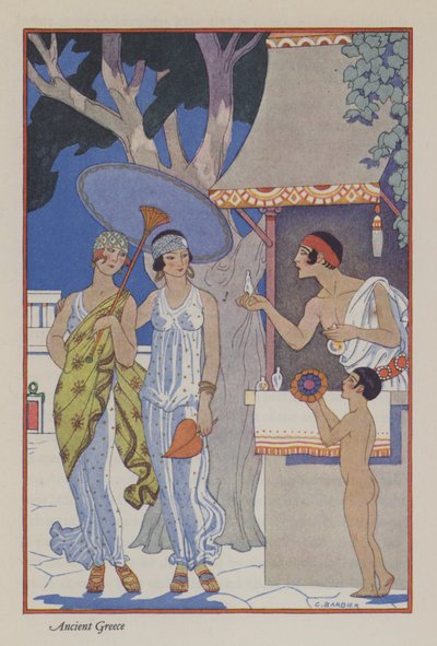 Romans perfum: Starożytna Grecja (kolor lito) autorstwa Georges (after) Barbier