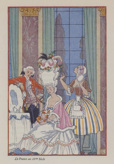 Romans o perfumach: Francja w XVIII wieku (kolor lito) autorstwa Georges (after) Barbier