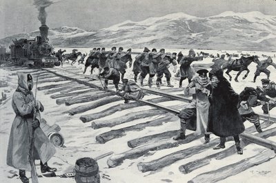 ROSJA. Przejście przez jezioro Bajkał (rycina) autorstwa Georges (after) Conrad