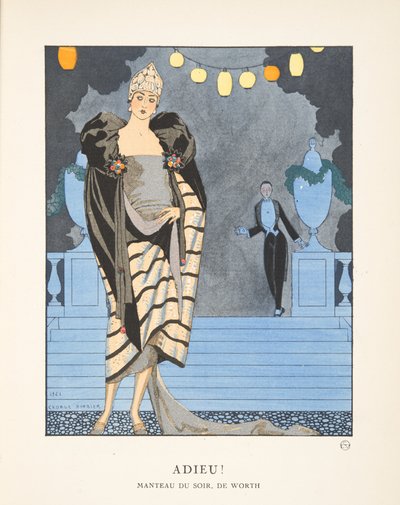 Adieu, z kolekcji modnych talerzy autorstwa Georges Barbier
