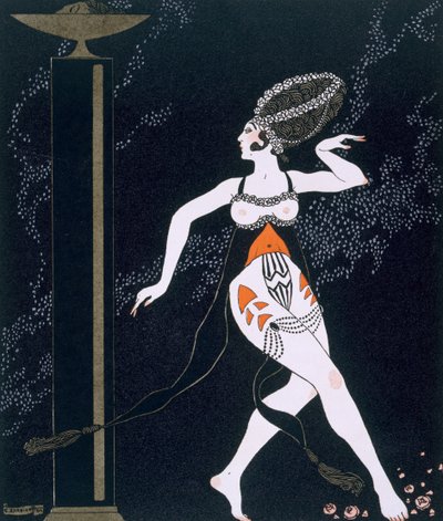 Scena baletowa z Tamarą Karsaviną (1885-1978) 1914 (odbitka w pochoirze) autorstwa Georges Barbier