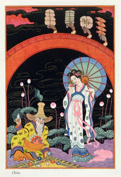 Chiny, z „Sztuka perfum”, wyd. 1912 (odbitka w pochoirze) autorstwa Georges Barbier
