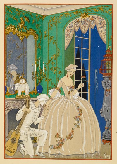 Ã€ Clyméne. Kobieta i muzyk. autorstwa Georges Barbier
