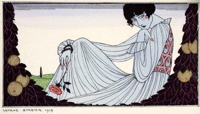 Kontemplacja 1919 (odbitka szablonowa) autorstwa Georges Barbier