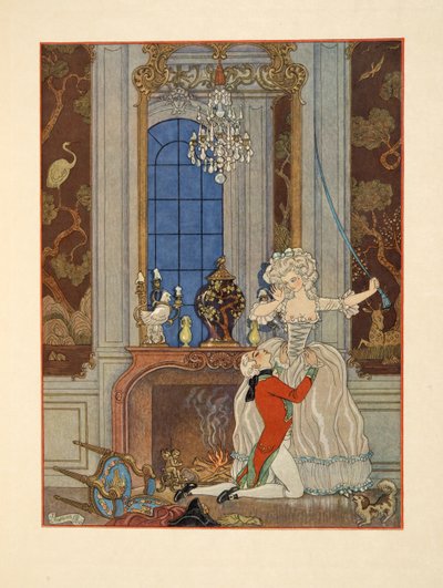 Danceny wyznaje Cecile swoją miłość, Ilustracja z „Les Liaisons Dangereuses” Pierre