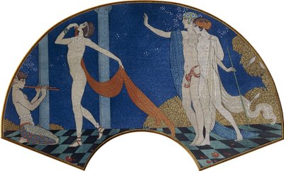 Tańczące postacie na tarasie autorstwa Georges Barbier