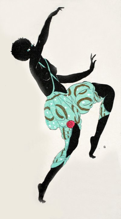 Tańcząca dziewczyna (druk pochoir) autorstwa Georges Barbier