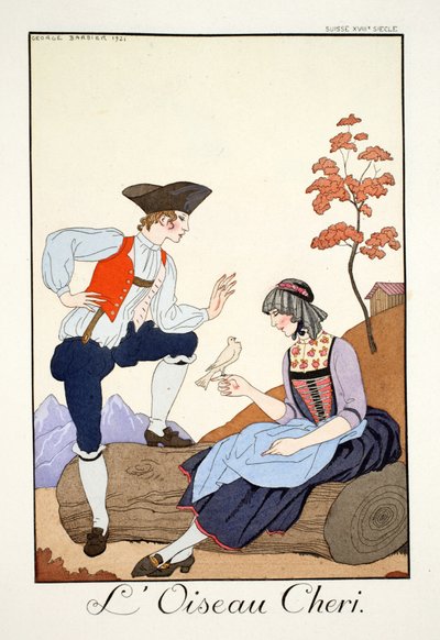 Drogi Ptaszku, z „Falbalas i Fanfreluches, Almanachu teraźniejszości, przeszłości i przyszłości” autorstwa Georges Barbier