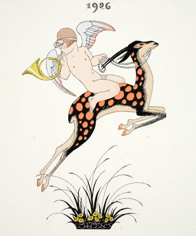 Frontyspis „Falbalas & Fanfreluches, Almanach teraźniejszości, przeszłości i przyszłości” autorstwa Georges Barbier