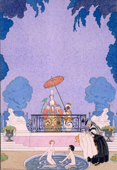 Ilustracja z księgi bajek autorstwa Georges Barbier