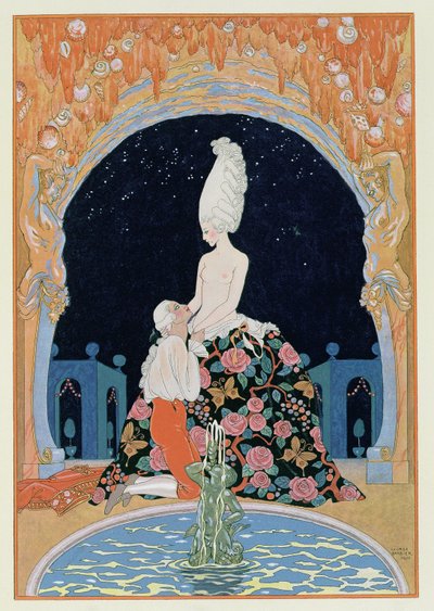 W grocie, ilustracja do „Fetes Galantes” Paula Verlaine