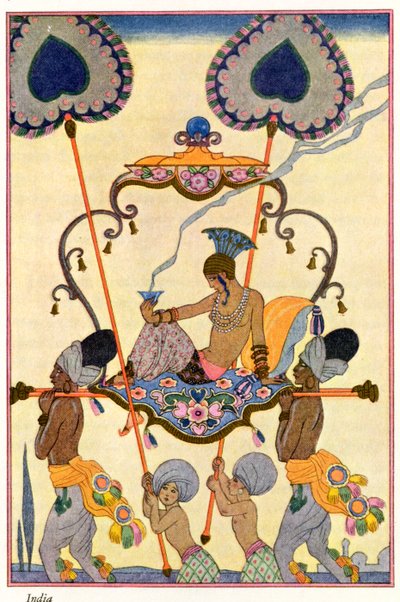 Indie, z „Sztuka perfum”, wyd. 1912 (odbitka w pochoirze) autorstwa Georges Barbier