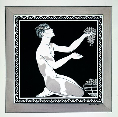 Popołudnie Fauna z cyklu „Wzory o tańcach Wacława Niżyńskiego” (1889-1950). Georges Barbier (1882-1932), druk szablonowy autorstwa Georges Barbier