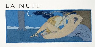Noc, ilustracja z Les Chansons de Bilitis, Pierre Louys, wyd. 1922 (druk szablonowy) autorstwa Georges Barbier