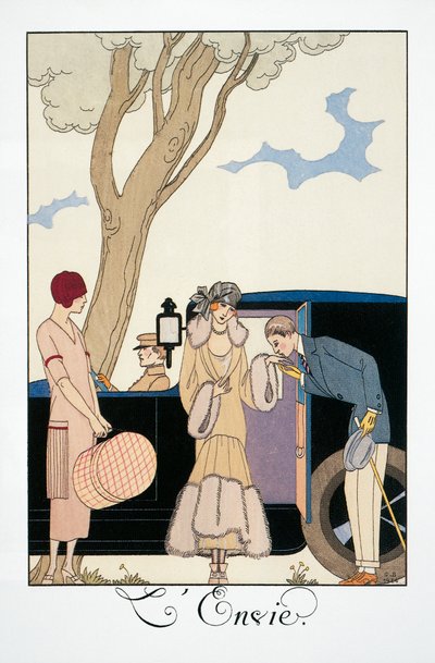 Envy, George Barbier (1882-1932), z Falbalas et Fanfreluches, Almanach 1925. Francja, XX wiek autorstwa Georges Barbier