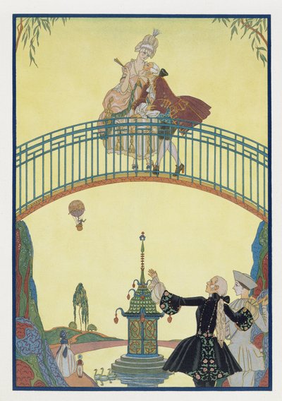 Miłość na moście, ilustracja do „Fetes Galantes” Paula Verlaine