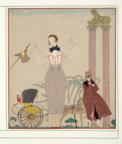 Mademoiselle de Maupin, z Personages de Comedie, wyd. 1922 (odbitka szablonowa) autorstwa Georges Barbier