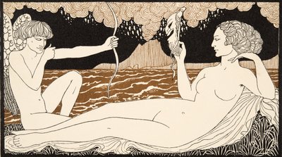 Personages de Comedie, fragment z okładki przedniej, wyd. 1922 (odbitka w pochoirze) autorstwa Georges Barbier