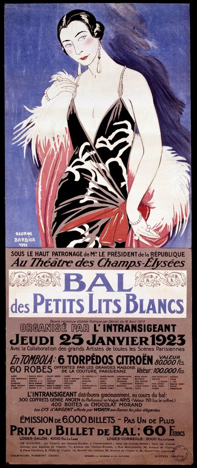 Plakat „” Au Theatre des Champs-Elysees - Le bal des petits lits blanc organizuje przez l