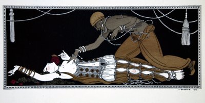 Szeherezada z cyklu „Wzory o tańcach Wacława Niżyńskiego” (1889-1950). Georges Barbier (1882-1932), Druk Pochoir autorstwa Georges Barbier