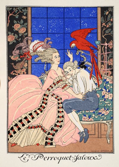 Zazdrosna papuga autorstwa Georges Barbier