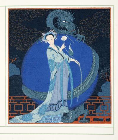 Turandot Princess of China, z Personages de Comedie, wyd. 1922 (odbitka szablonowa) autorstwa Georges Barbier