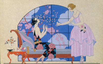 Dwie Panie w Salonie autorstwa Georges Barbier