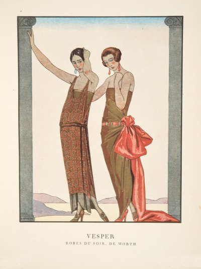 Vesper, z kolekcji modnych talerzy autorstwa Georges Barbier