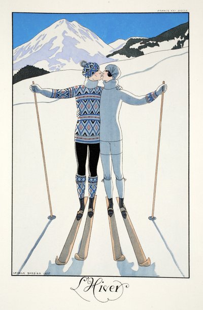 Zima, z „Falbalas i Fanfreluches, Almanachu teraźniejszości, przeszłości i przyszłości” autorstwa Georges Barbier