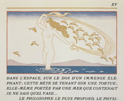 Kobieta brodząca w wodzie, ilustracja z „Les Mythes” Paula Valery