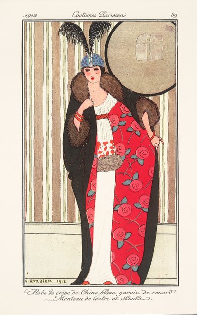 Talerz z modą damską od Journal des Dames et des Modes autorstwa Georges Barbier