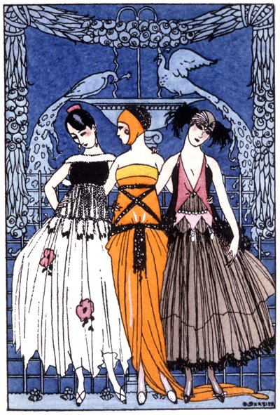 trzy Gracje, ok. 1920 (grawerowanie) autorstwa Georges Barbier