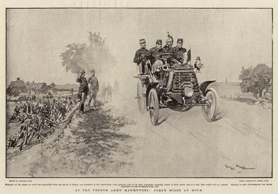 Podczas manewrów armii francuskiej czterdzieści mil na godzinę autorstwa Georges Bertin Scott