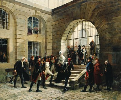 Marie-Antoinette opuszcza Conciergerie, 16 października 1793, 1885. autorstwa Georges Cain