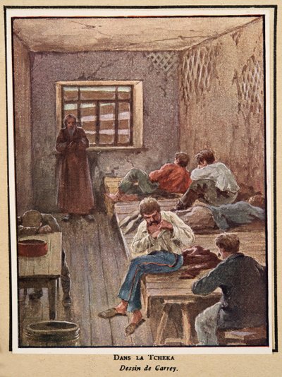 W Czeka; z Histoire des Soviets, pub. 1922 (kolorowa litografia) autorstwa Georges Carrey