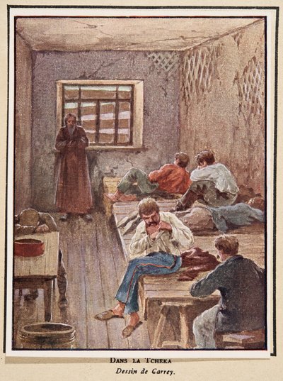 W Czeka; z Histoire des Soviets, pub. 1922 (kolorowa litografia) autorstwa Georges Carrey
