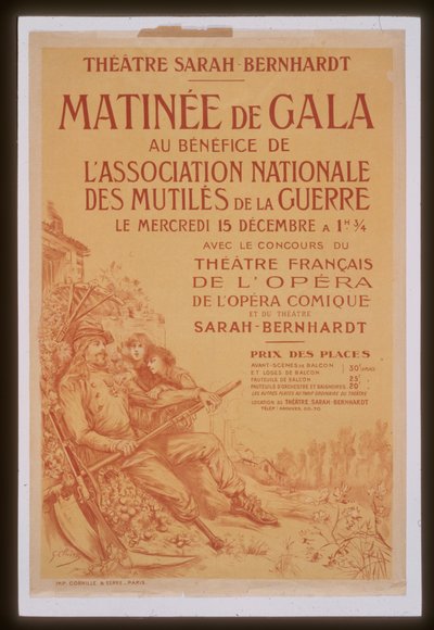 Poranna gala na rzecz Narodowego Stowarzyszenia Upośledzonych Wojną Teatru Sary Bernhardt autorstwa Georges Clairin