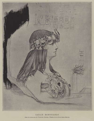 Sarah Bernhardt, francuska aktorka autorstwa Georges Clairin