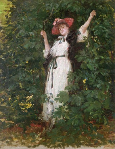 Sarah Bernhardt wśród drzew autorstwa Georges Clairin
