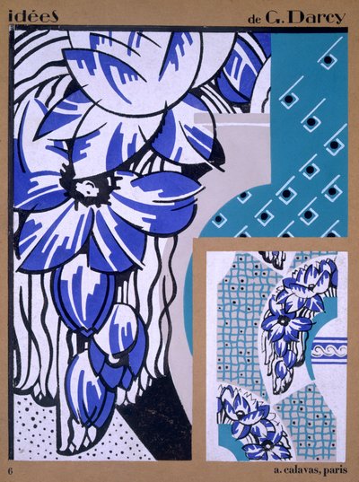 Projekt tapety, z Idees, wyd. A. Calavas, Paryż, ok. 1925 autorstwa Georges Darcy