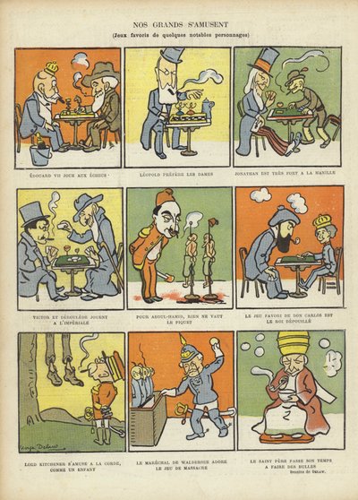 Ulubione gry wielkich mężczyzn, ilustracja do Le Rire autorstwa Georges Delaw