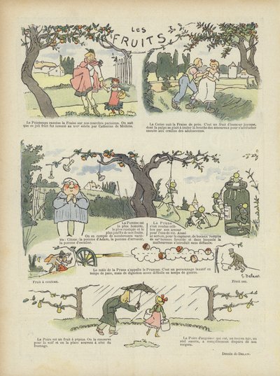 Owoce. Ilustracja do Le Rire autorstwa Georges Delaw